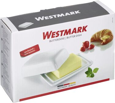 Маслянка Westmark - Ідеально підходить для сервірування та зберігання - Можна мити в посудомийній машині - Спеціальний рельєф для надійного захоплення (керамічний, одинарний)