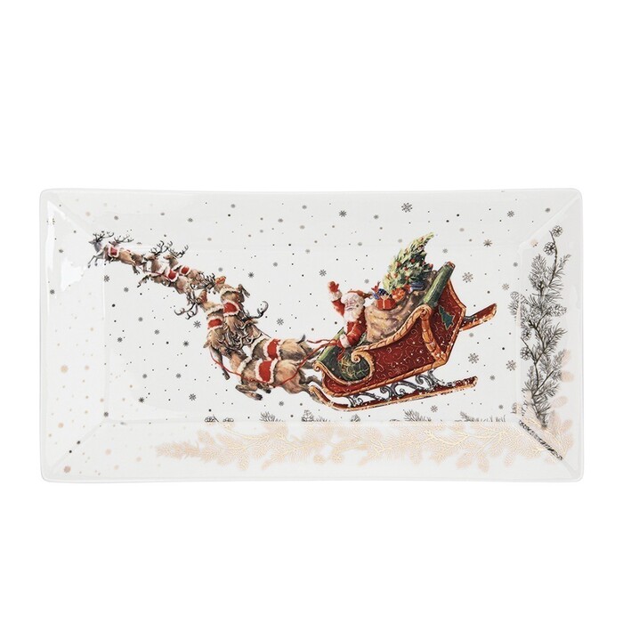 Блюдо Fissman CHRISTMAS прямоугольное 25,5х14 cм фарфор (14013)