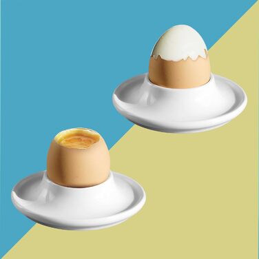 Керамічні підставки для яєць Cinf у горошок, великодній подарунковий набір із 4 порцелянових підставок для сніданку, кухонне начиння, міцні, легко миються, багаторазові (2 підставки для яєць)