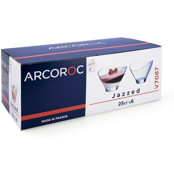 Скляна чаша для морозива Arcoroc ARC E5613 Jazzed, 6 шт. (250 мл, прозора)
