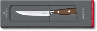 Кухонний ніж Victorinox Grand Maitre Wood Steak лезо 12см хвил. з дерев. ручкою у подар.упак.