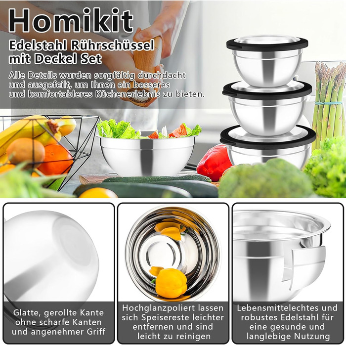 Набір мисок для змішування 5 шт Homikit