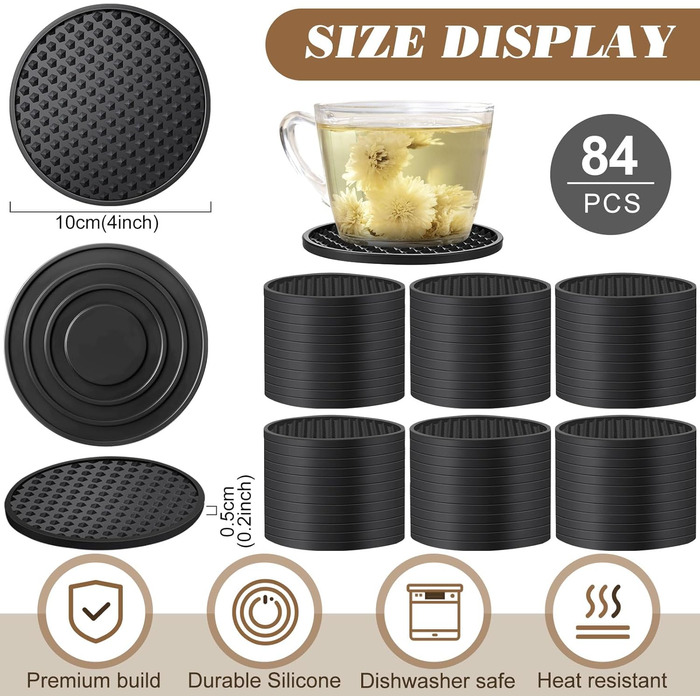 Силіконові підставки для напоїв 84 шт Eccliy