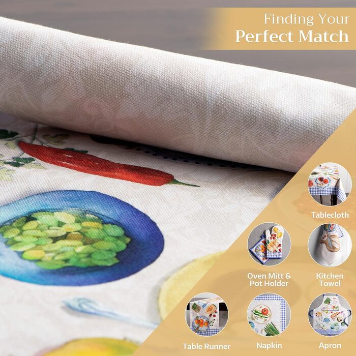 Бавовняні килимки для серветок, набір з 4 шт. , декоративні килимки для серветок, пасхальні килимки, що миються, для свят, вечерь, весни, літа (33 см x 48 см) (044 - Gourmand), 39Hermine 100