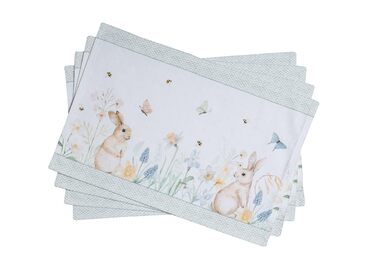 Серветки Maison d&39Hermine зі 100 бавовни, набір з 4 шт. , декоративні серветки, пасхальні серветки, що можна прати, для свят, вечерь, весни, літа (33 см x 48 см) (010 - Великодня роса)