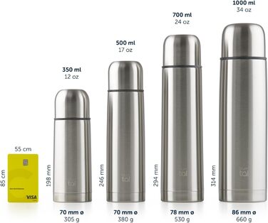 Термос Blumtal Eifel з нержавіючої сталі 500 мл - герметичний термос з чашкою для пиття в дорозі, ізолює гарячі напої, темно-зелений (700 мл, ягідний)