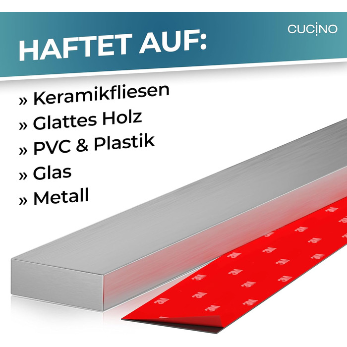 Магнітний тримач для ножів настінний 25 см, сріблястий CUCINO