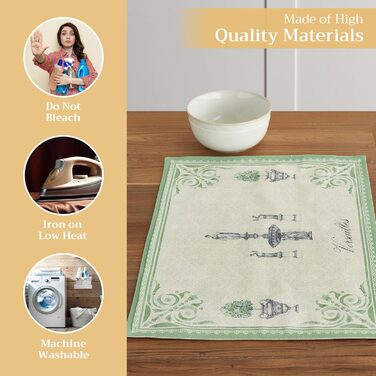 Серветки Maison d&39Hermine зі 100 бавовни, набір з 4 шт. , декоративні серветки, пасхальні серветки, які можна прати, для свят, вечерь, весни, літа (33 см x 48 см) (016 - Jardin du Roy)