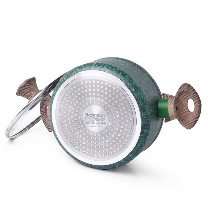 Кастрюля со стеклянной крышкой Fissman MALACHITE 24x10,9 см на 4,7 л (4319)