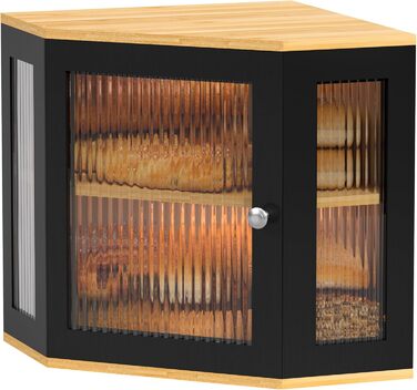 Хлебница угловая бамбуковая с 2 уровнями 32 x 32 x 35 см EXABANG