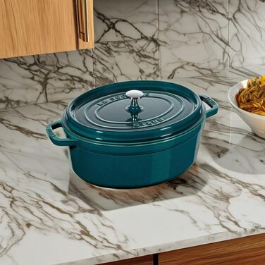 Чавунна жаровня/кокот STAUB, овальна 6,7 л, (33 см, La Mer)