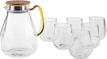 Набір глечиків та склянок для води, 7 предметів, глечиком 1,8 літра та 6 склянками по 300 мл Savona Karaca