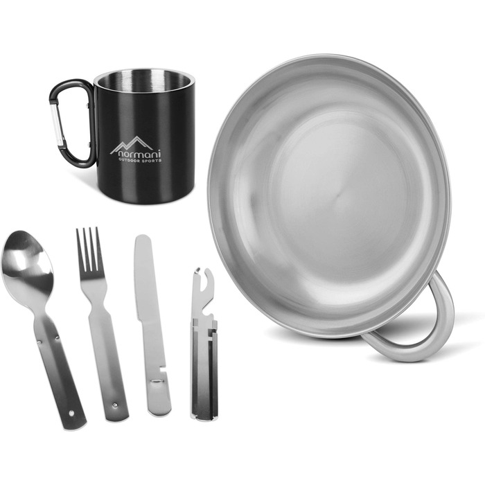 Набір туристичного посуду 6 предметів чорний normani