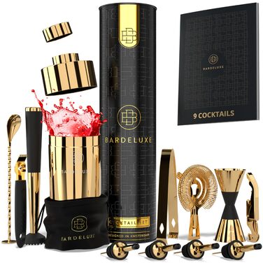 Набір для коктейлів преміум 12 предметів золотий BarDeluxe