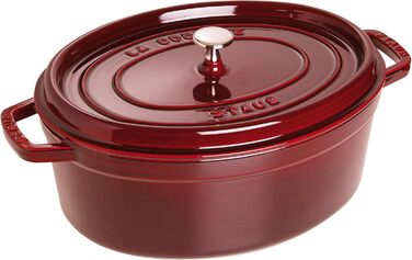 Чавунна жаровня/кокот STAUB, овал 6,7 л, (33 см, гренадин)