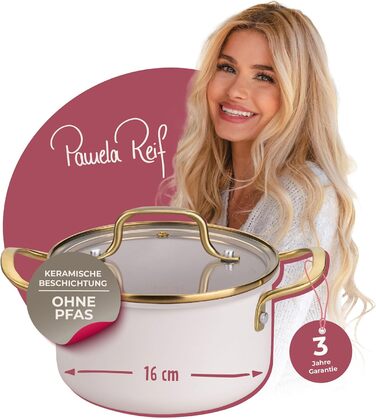 Кастрюля 1,7 л со стеклянной крышкой 16 см, пастельно-бежевый Pamela Reif Fackelmann