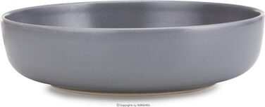 Консімо. Набір з 6 тарілок для супу - Тарілки для пасти - Глибокі тарілки - на 6 персон - Керамічна миска - VICTO Салатна тарілка для мікрохвильової печі - 18,5 см - (Сірий)