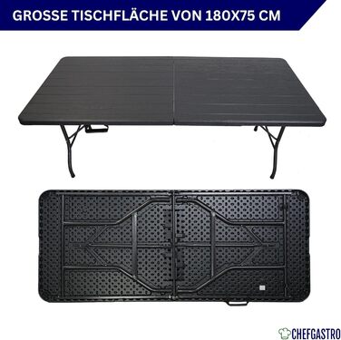 Складаний фуршетний стіл 180 x 74 х 74 см CHEFGASTRO