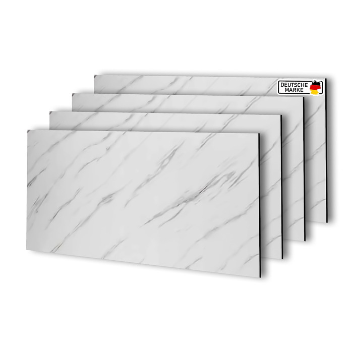 Стінові панелі AS Country Stone під мармур 60x120 см ПВХ-облицювання стіни з пластикових панелей для кухні, ванної кімнати тощо Панель кухонного фартуха (4 шт., колір Ice Berg Grey)