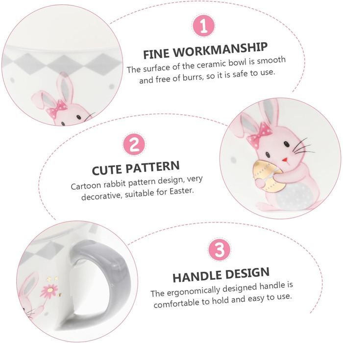 Керамічна чаша для супу у вигляді кролика 450 мл ABOOFAN