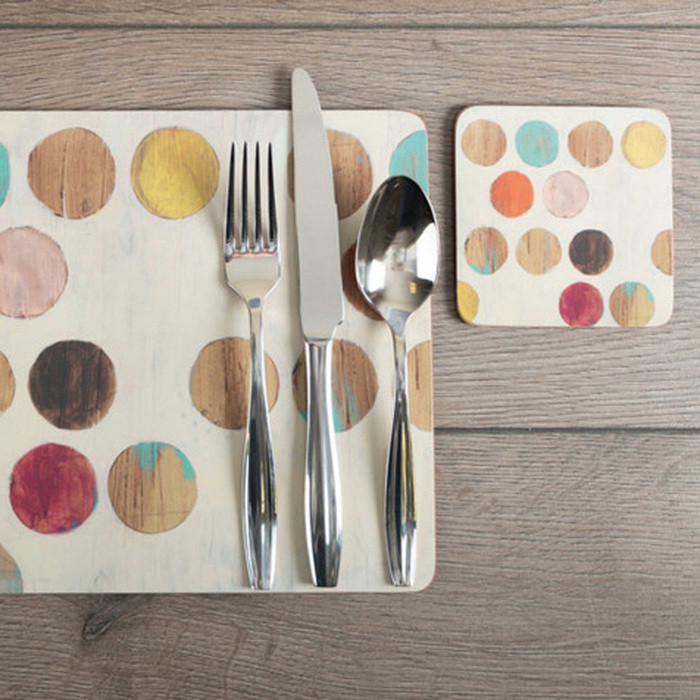 Набор пробковых подставок Creative Tops Retro Spot, 40 x 29 см, 4 шт.