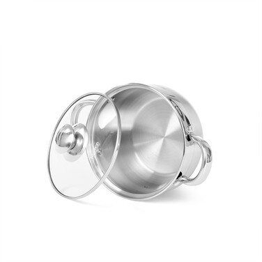 Каструля Fissman PRIME 16x9,5 см / 1,9л зі скляною кришкою (5511)