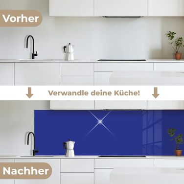 Кухонний фартух 60x250 см, самоклеючий фартух, кухонний фартух, кухонний фасад, самоклеючі кухонні фартухи - Осінь (Однотонний - Синій, 60 x 200 см)