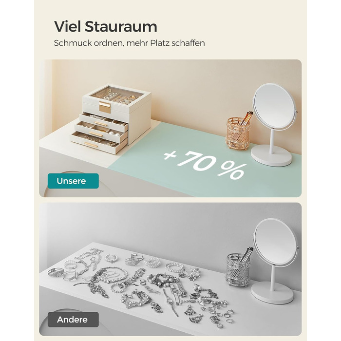 Органайзер для ювелирных изделий 4-уровневый облачно-белый SONGMICS