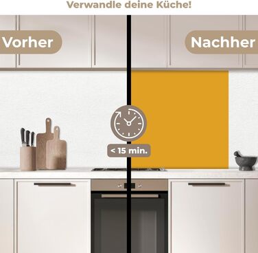 Кухонний фартух 60x250 см, самоклеючий фартух, кухонний фартух, кухонний фасад, самоклеючі кухонні фартухи - Осінь (Охристо-жовтий - Однотонний, 80 x 80 см)