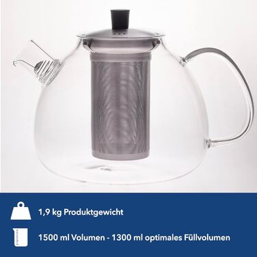 Заварювальний чайник із сітчастого фільтру - 1,5 літра, Hanseküche