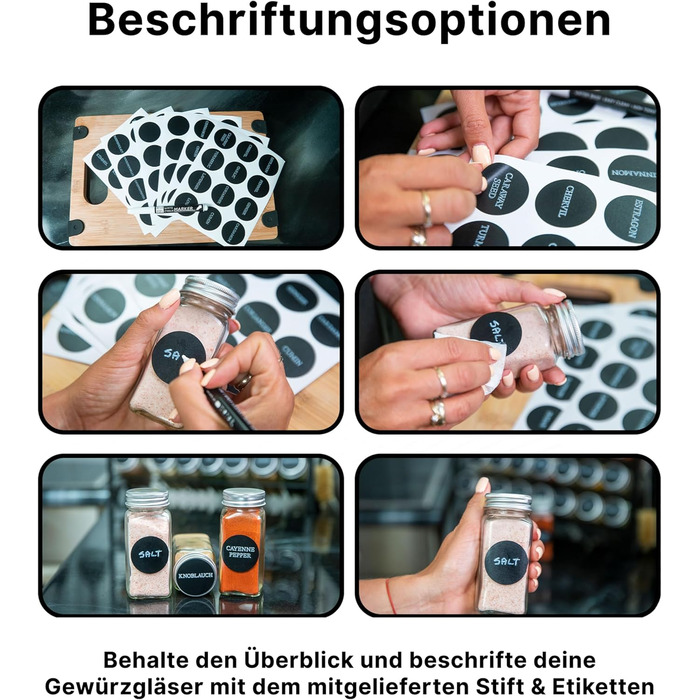 Підставка для спецій дворівнева з 12 баночками, чорна Deco haus