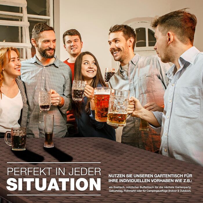 Складной стол 180x75 см коричневый tillvex