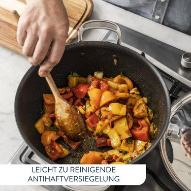 Кастрюля 7,4 л с антипригарным покрытием с крышкой 30 см Jamie Oliver Tefal