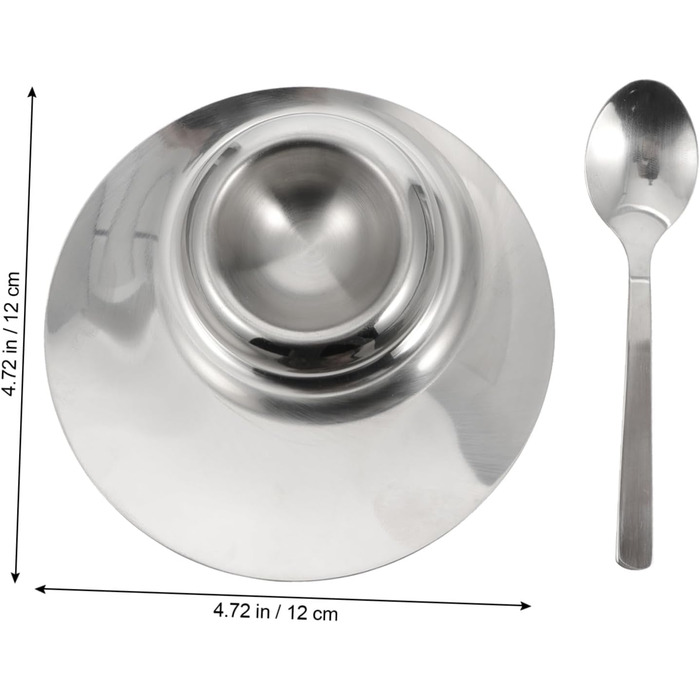 Підставка для яєць 12 см з ложкою, нержавіюча сталь Toyvian