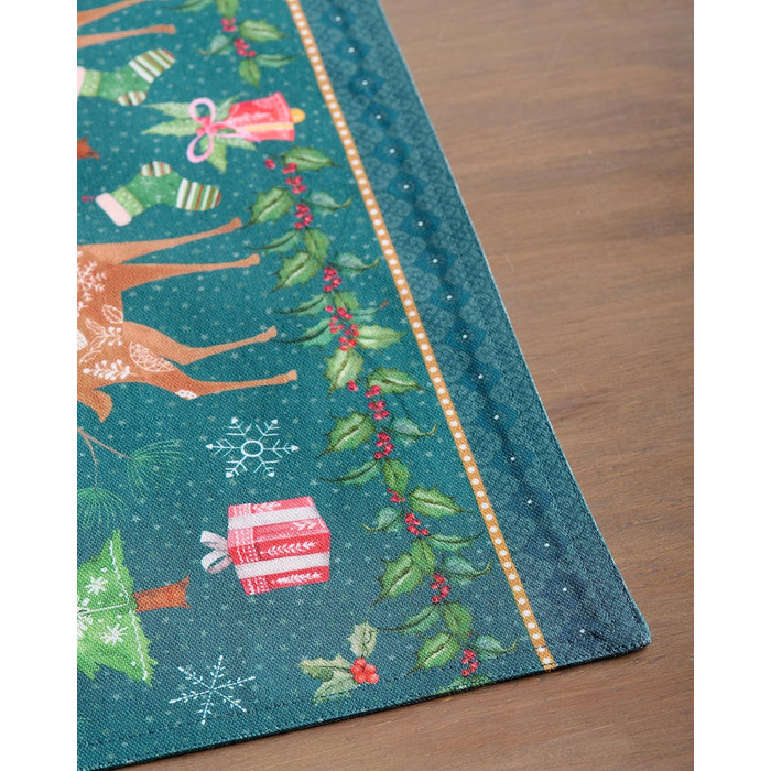 Бавовняні килимки, набір з 4 шт. , декоративні килимки, пасхальні килимки, що миються, для свят, вечерь, весни, літа (33 см x 48 см) (08 - Різдво Hygge), 39Hermine, 100