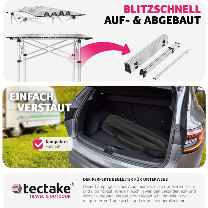 Кемпинговый стол 70 x 70 x 70 см tectake