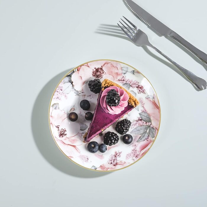 Тарілка для салату з кістяного фарфору 20 см 4 шт fanquare