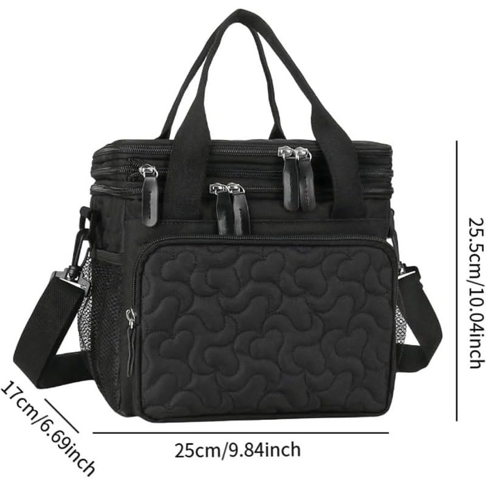 Ізольована сумка-холодильник, ланчбокс, сумка, посуд, сумочка, сумка-холодильник для обідів, ізольована термосумка для одноденних поїздок у парк, на роботу (чорна)