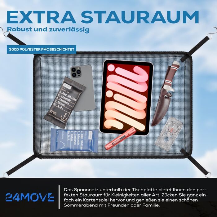 Складной кемпинговый черный стол 24MOVE