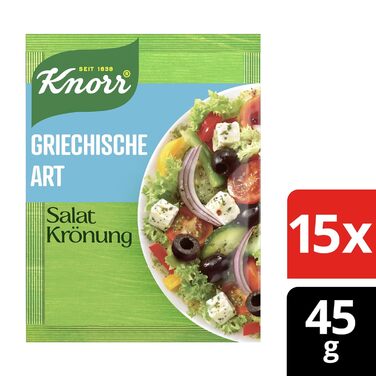 Заправка для салату Knorr у грецькому стилі для смачної заправки для салату з натуральними інгредієнтами* 15 шт. 52 мл