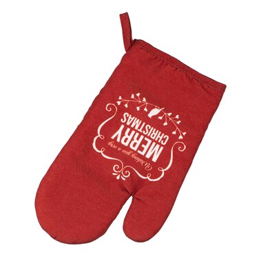 Рукавичка Ardesto Christmas Happy Holidays 17х28см, 90% поліестер, 10% бавовна, червоний