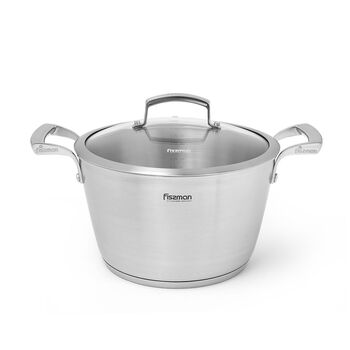 Кастрюля Fissman MILLENIUM 20x12 см/3,2л со стеклянной крышкой (5363)