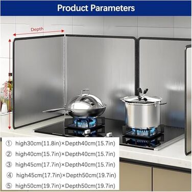Складной брызгозащитный экран 30 x 40 см 2 шт.