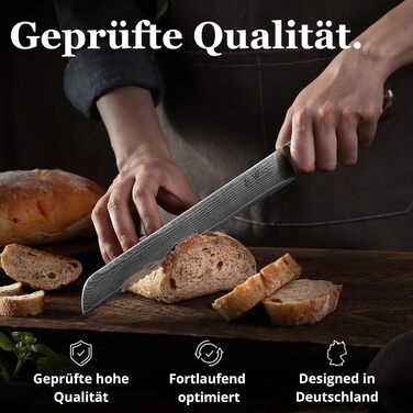 Хлебный нож из дамасской стали Wakoli