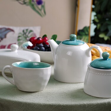 Кухоль Fissman CELINE 440 мл, колір лазурний кераміка (6230)