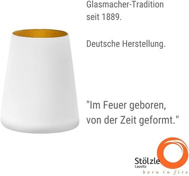 Набір із 6 склянок 380 мл, білий/золотистий Power Stölzle Lausitz