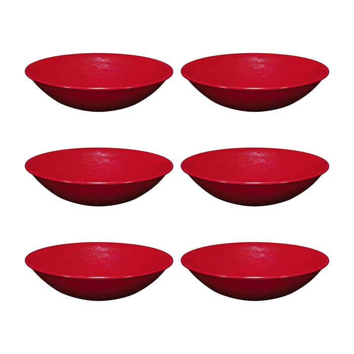 Набір меламінових мисок UP ware, миски у формі квітки для пасти, рису, супу та салату, без BPA, придатні для миття в посудомийній машині, ударостійкі, сині, 17,8 см, 6 предметів (блискучий пил)