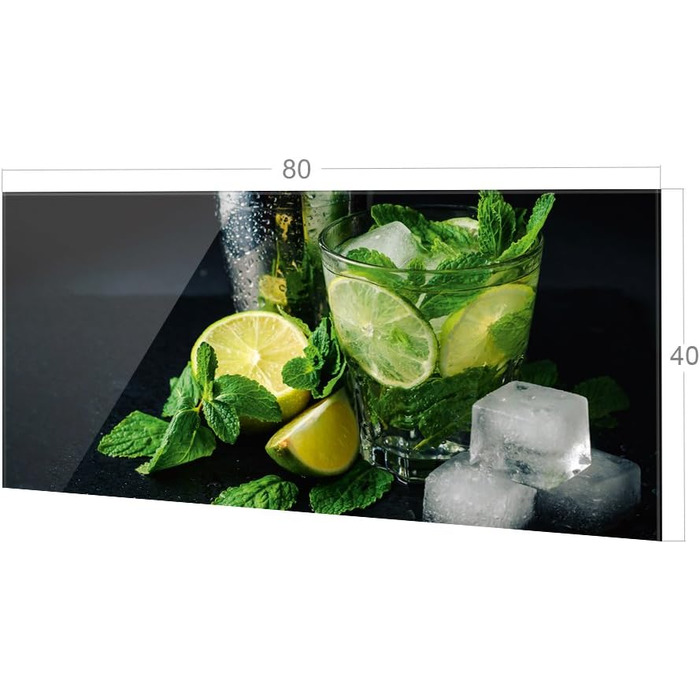 Скляний кухонний фартух 80 х 40 см GRAZDesign