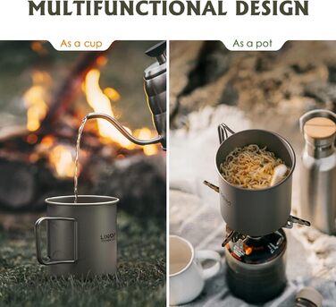 Титановый котелок-чашка для кемпинга Lixada