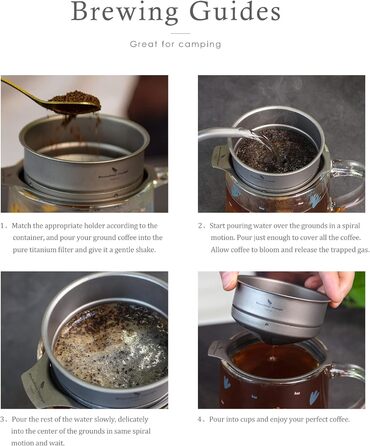 Безграничный Voyage Титановый кофейный сетчатый фильтр Pour Over Paperless Slow Drip Coffee Filter Открытый кемпинг Многоразовая кофейная капельница Ti6001P (Фильтр и подставка для фильтра (l))